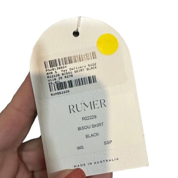 Rumer Black & White Checked Plaid High Front Slit Bisou Maxi Skirt Women Sz S - Picture 11 of 12